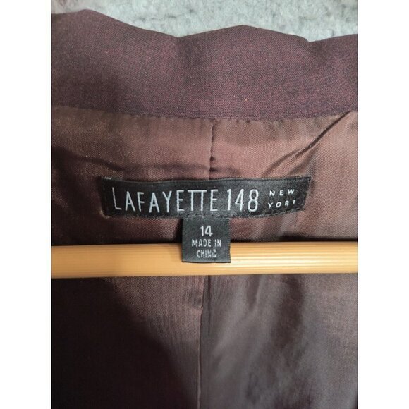 Lafayette 148 Blazer Women 14 Brown 3 Button Front Work Office Professional - Picture 5 of 11